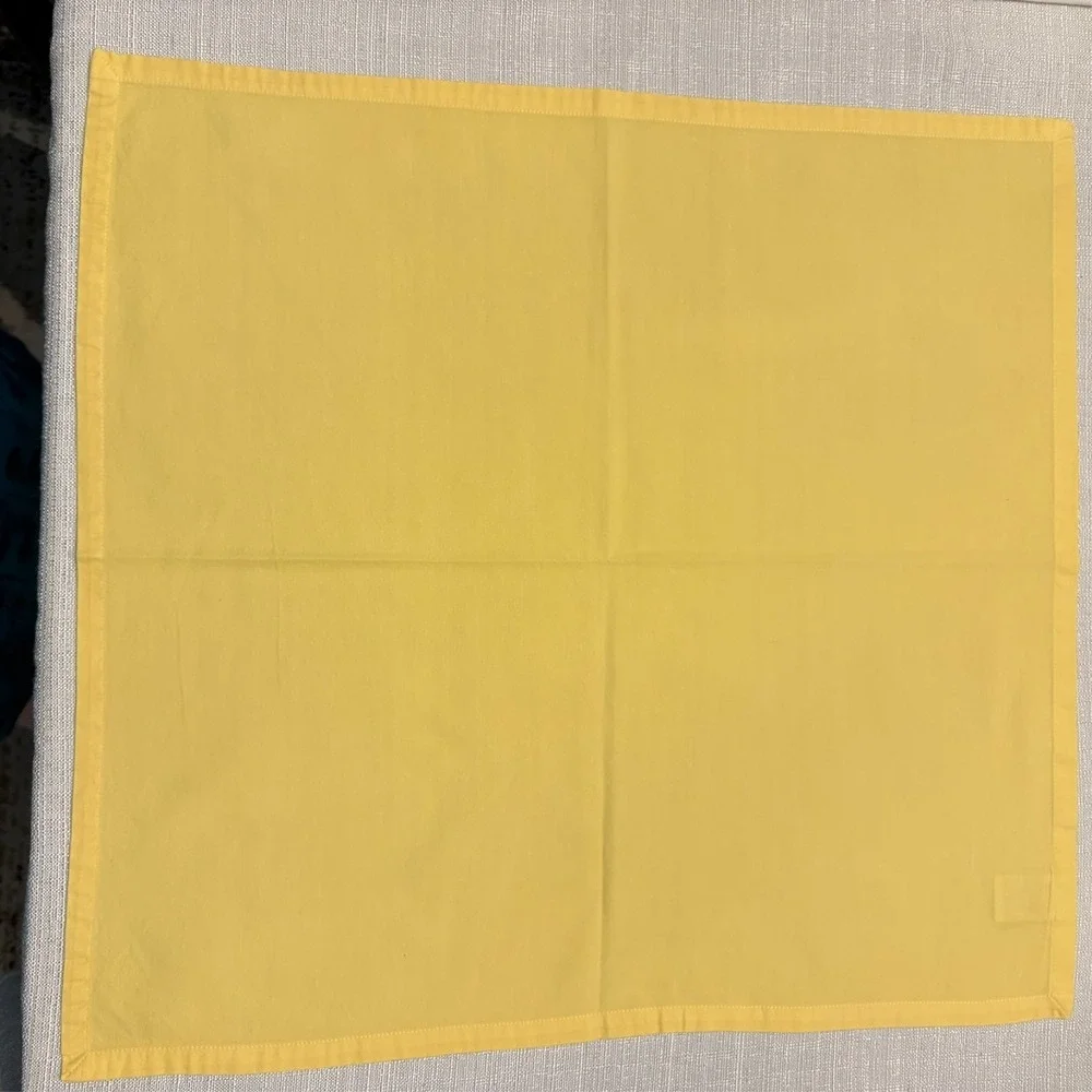 Williams Sonoma Yellow Cotton Dinner Napkins Set of 10 19.5x20 Farmhouse